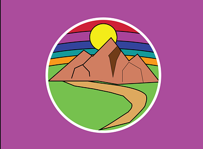 Sun-Mountain-Trail-Thrills adventure badge hiking illustration logo outdoors trail running