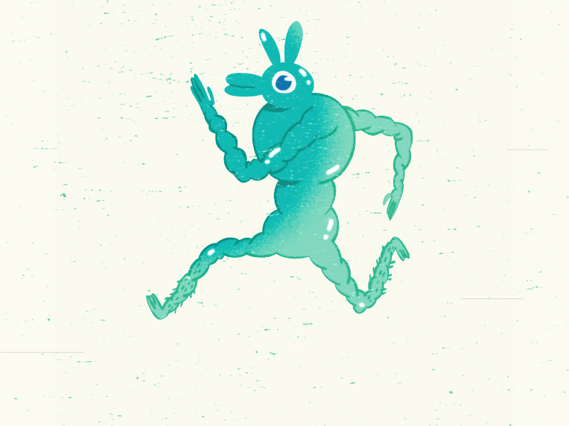 Running Rubber Rabbit Ralph animation baloon bunny easter framebyframe gif loop rabbit rubber run running