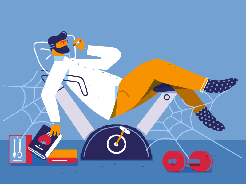 Lazy animation book bycicle design frame by frame friday gym illustration lazy sport work