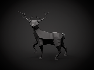 Isometric Deer - Cinema4d 3d modeling isometric