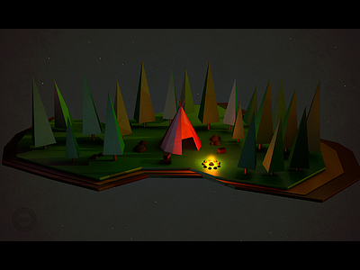 Low Poly SpaceCamp 3d low poly modeling space