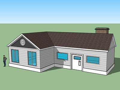 Sketch Up - House build 3d art illustration sketchup