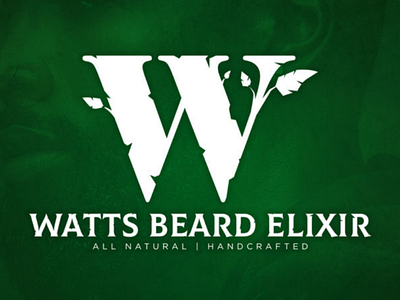 Watts Beard Elixir logo beard black branding design health logo