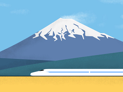 Mount Fuji artwork color design illustration japan mountain travel