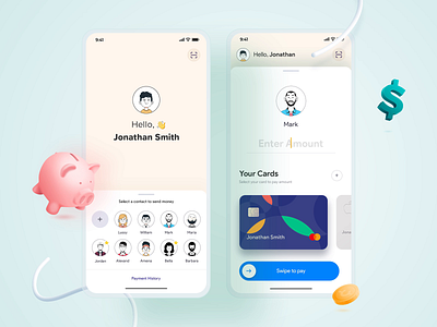 Payment UI Motion Design animation apple card bank cards ui clean money transfer motion design payment uidesign uiux video