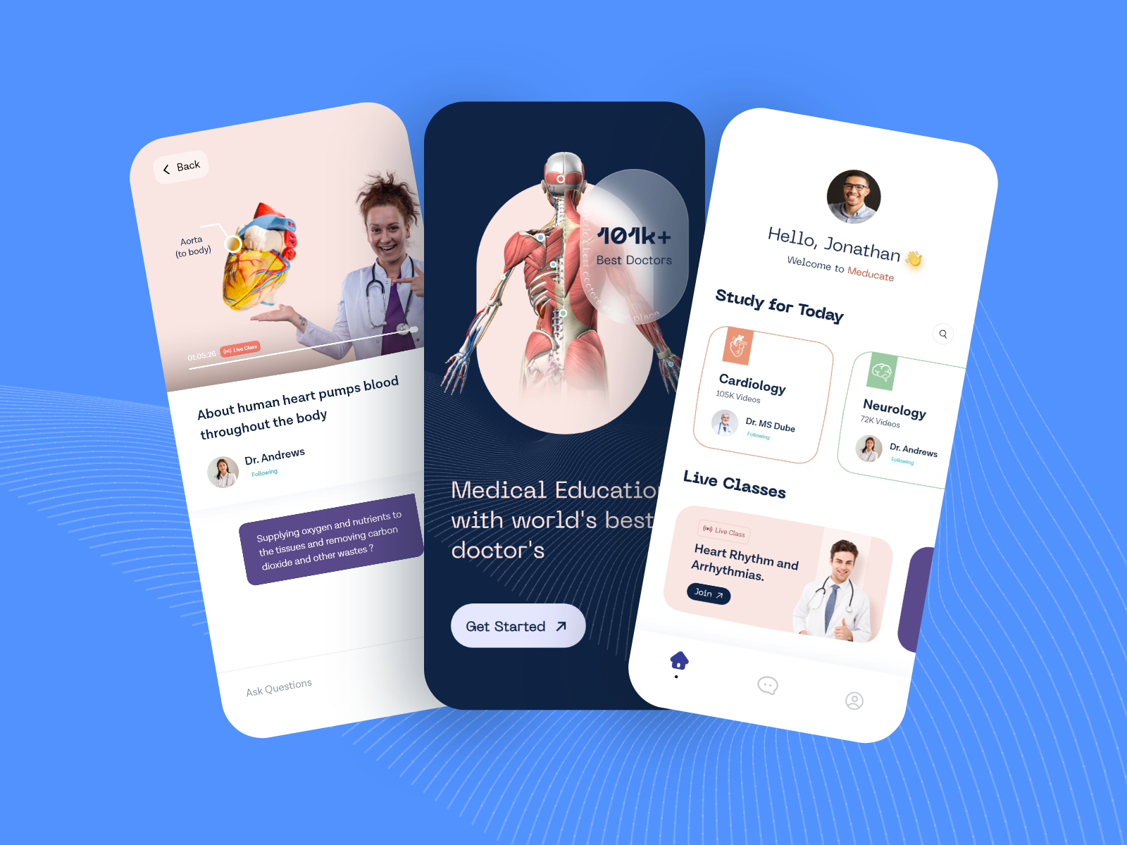 Medical Education App ui by Bhanu Pratap Singh on Dribbble