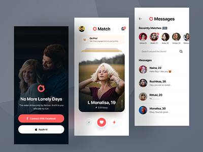Dating App chat dailyui datingapp homepage inspiration lovematch message onboarding sexchat ui