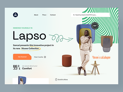 Web Header-Lapso 2021 chair concept header design uiux web webdesign