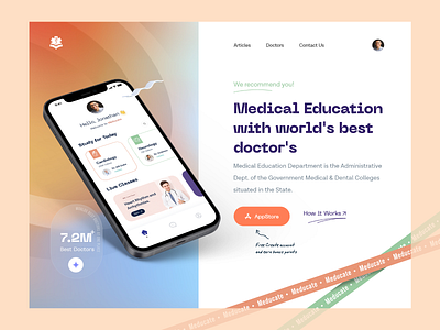 Medical Education - Web Header clean cocept doctor hero section medical minimal uiuxdesign webdesign webdesigner