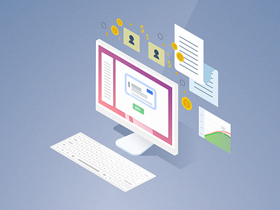 Billing Isometric Design billing design flat isometric medical