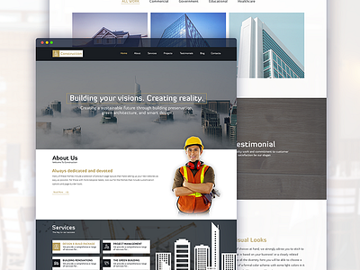 Construction Landing Page building construction landing page ui work