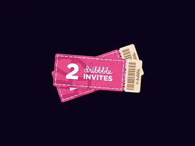 2 Dribbble Invites dribbble invites retrotickets ticket