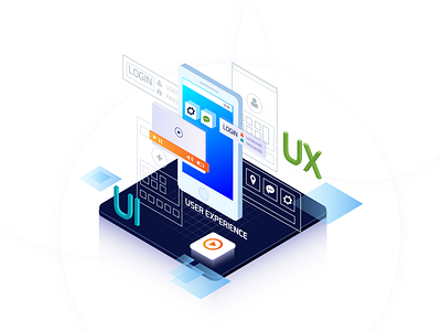UI UX Design app clean concept design illustration isometric isometric design uiux