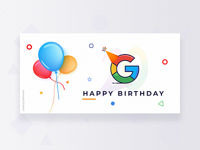 Google Birthday 20birthday baloons celebrating design google google birthday happy birthday illustration