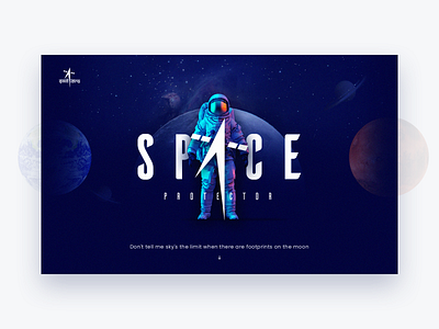 Space Protector- Landing Banner astronauts earth minimalist planet space web website