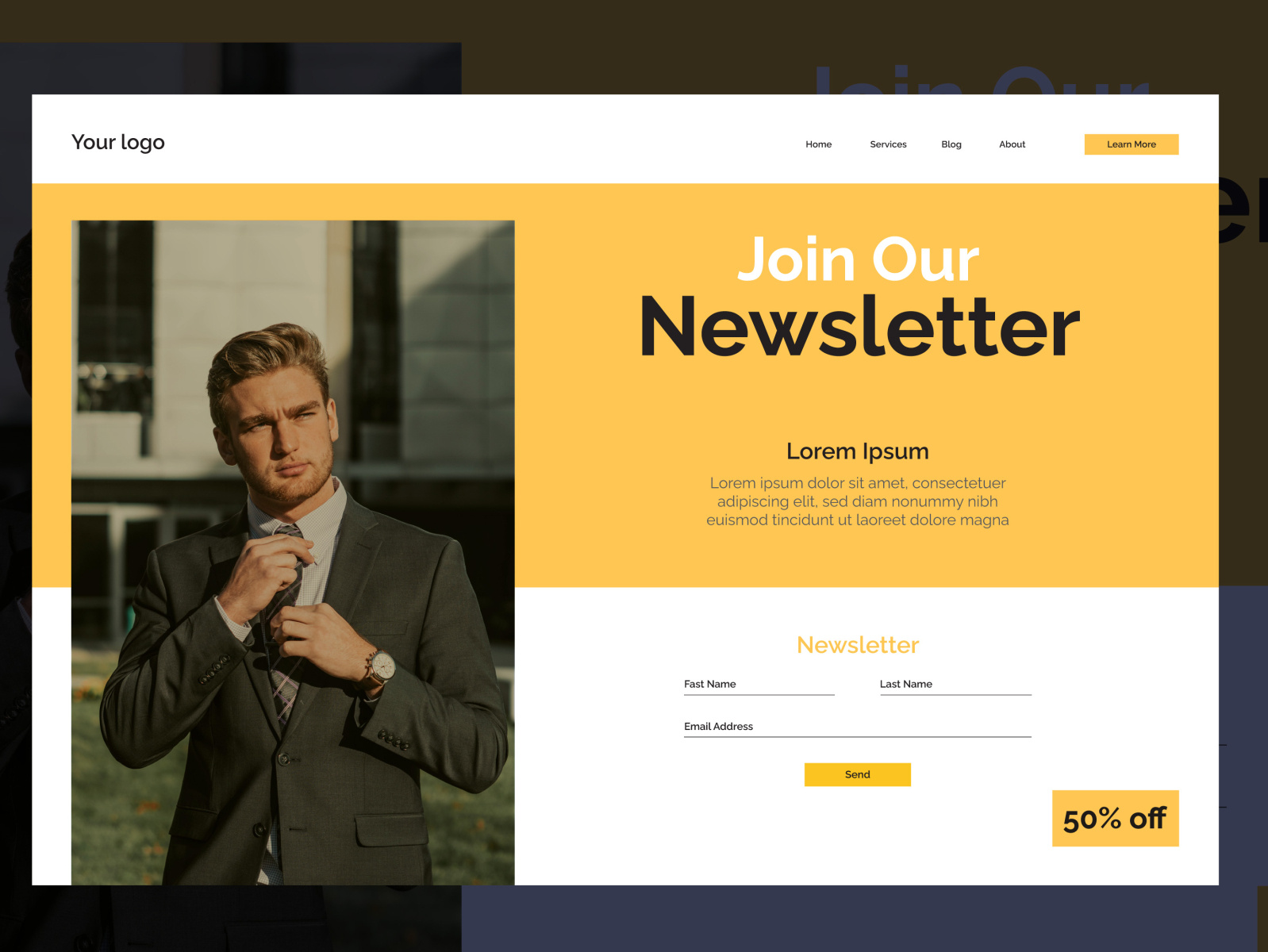 Newsletter Website Landing Page Design by Kamrul Islam Maruf on Dribbble