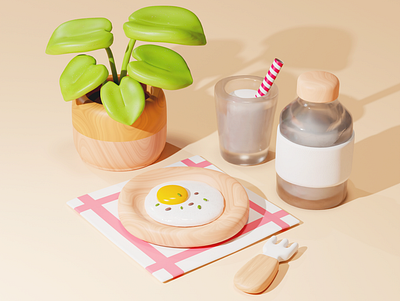 Don't skip breakfast! 3d design graphic design illustration