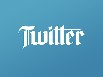 Twitter logo redesign blackletter lettering letters logo logo design logodesign logos logotype rebrand redesign twitter type typogaphy wordmark wordmarklogo