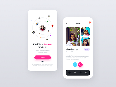 Dating App dailyui dating design system figma freebies mobile