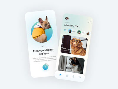 Pet Adoption app adoption app clean dog gradient mobile pet