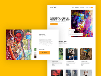 Artchill art clean ecommerce ui web