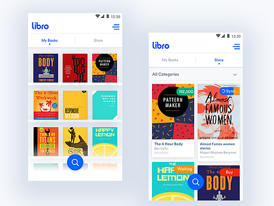 Libro app book mobile ui