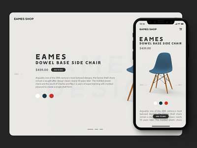 Eames - Online Store animation app creation cta design eames ecommerce inspiration interaction ios micro interaction mobile online product responsive store success ui ux web