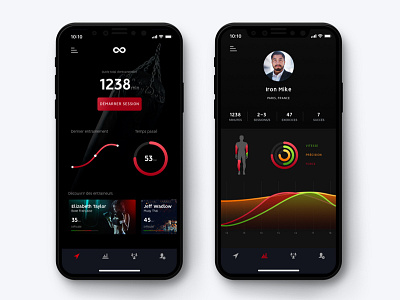 Training App activity app colors creation data debut design fitness gradient inspiration interaction ios micro interaction mobile sport training ui ux