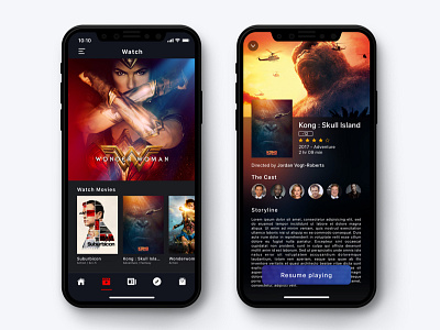 Entertainment App app contrast dark debut entertainment inspiration interaction ios micro interaction mobile movie sketch ui ux