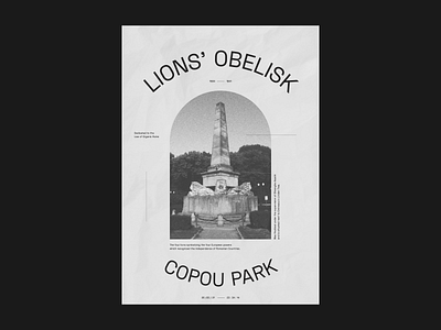 Lion's Obelisk blackandwhite design lions obelisk poster poster design posters romania