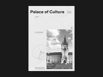 Palace of Culture blackandwhite design iasi line monument palace poster posterdesign romania
