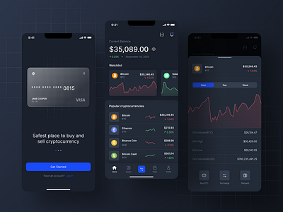 Crypto Mobile Application app application balance bitcoin card crypto currency design etherum figma finance marketplace mobile trading trend ui uiux visual design