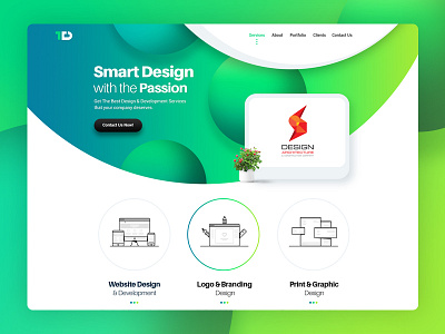 Tooba Design agency beautiful colorful design green inovative landing page modern website