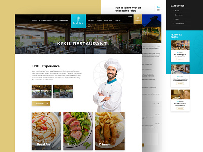 Hotel & Resturant Website - Luxury Design beautiful blog post boutique creative design food hotel inovative landing page luxury menu modern resturant ux ui website