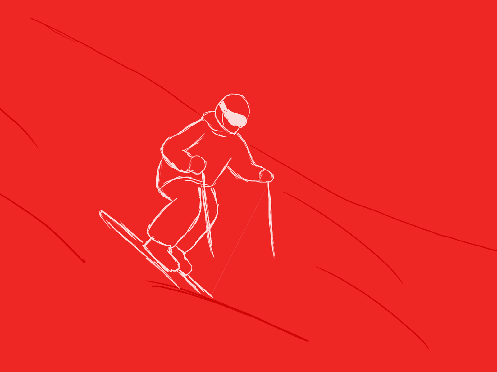 Strada Skiing animation branding design illustration logo rotoscope ski skiing
