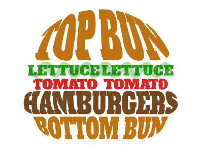 Type Burger barbecue bbq hamburger typography