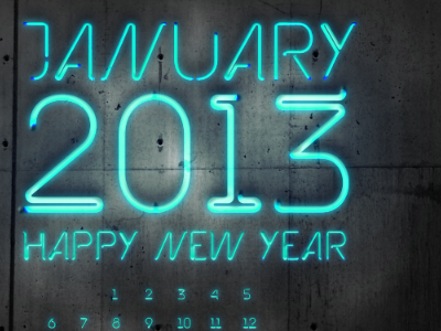 January Desktop Calendar calendar neon typography