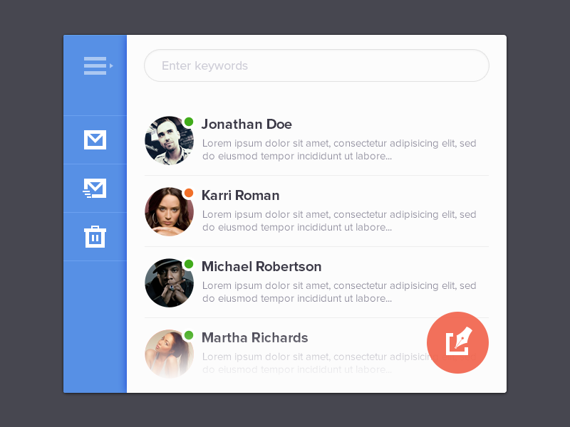 Mini mail by Ionut Zamfir on Dribbble