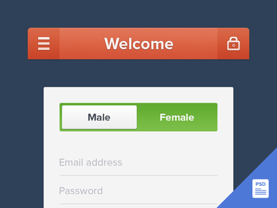 Register UI -- Free PSD included