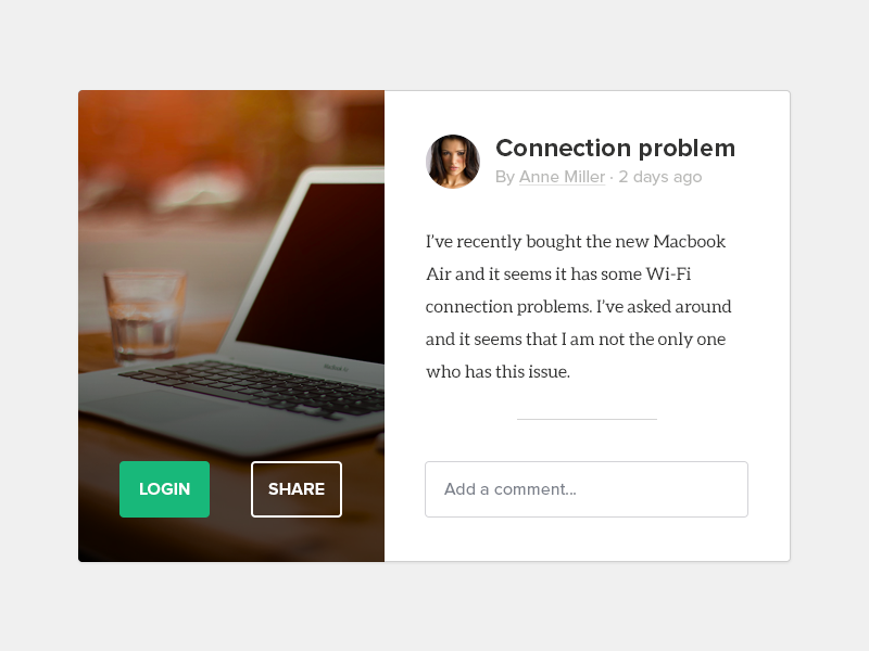 Questions and Discussions questions discussions widget ui user interface user experience comments