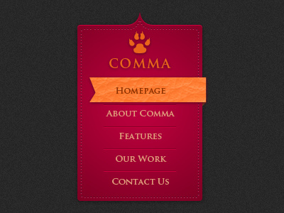 Comma Menu comma cool dotted menu modern orange red ui element vertical web