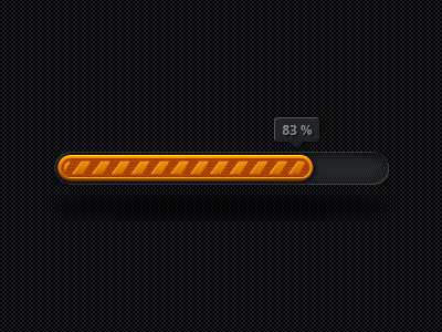 Loading Bar black carbon fibber dark loading bar orange stripe tooltip ui element web design web element yellow