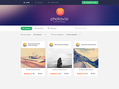 Photovisi redesign clean collage flat modern photo tool ui user interface web web app web application web design