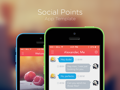 App Template ios ios7 iphone market messages profile psd shop template ui user interface