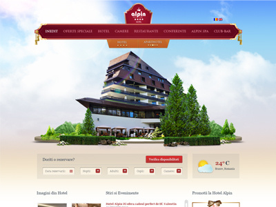 Hotel Website alpin elegant fancy fresh green hotel mountain sky website
