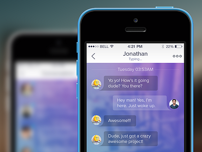 Chat app chat conversation ios ios7 iphone iphone app mobile ui ui