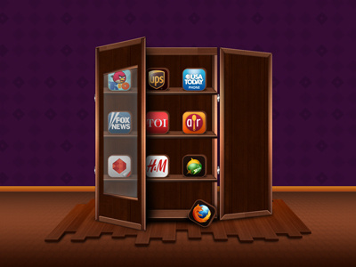 Applications Cabinet Update android applications cabinet dark orange purple shelf ui ui design user interface web design