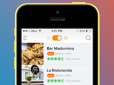 List View cibando food ios iphone iphone app list list view restaurants ui user interface