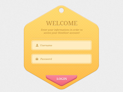 Fancy Login application hotel login modern red ui user interface yellow