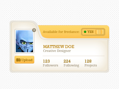 User Profile V2 community creative designers orange profile ui user user interface yellow